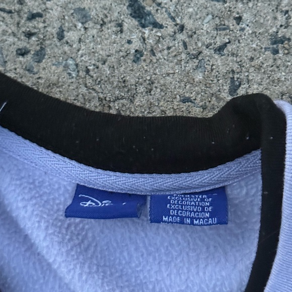 90s Womens Vintage Light Purple Disney Fleece V-Neck Pullover - Picture 3 of 9